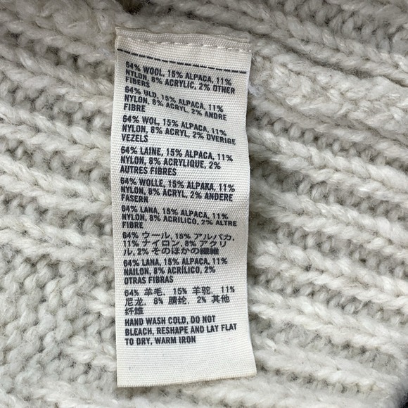Abercrombie & Fitch Beige WOOL & ALPACA BLEND Sweater Vest Cable Knit - Size L - Picture 12 of 12